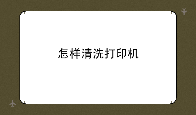 怎样清洗打印机