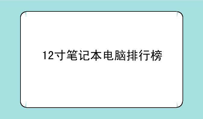 12寸笔记本电脑排行榜