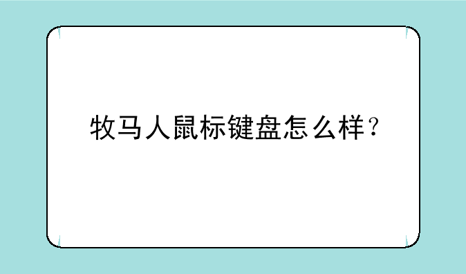 牧马人鼠标键盘怎么样？