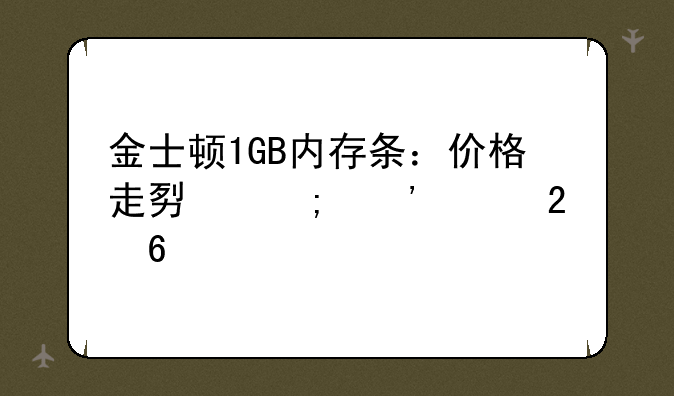 金士顿1GB内存条：价格走势与选购指南