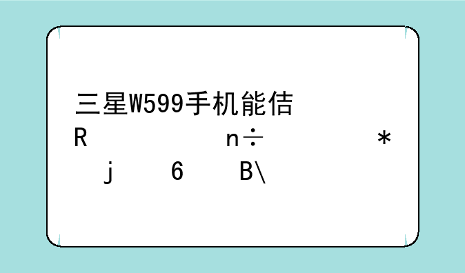 三星W599手机能使用两个中国移动的卡吗?