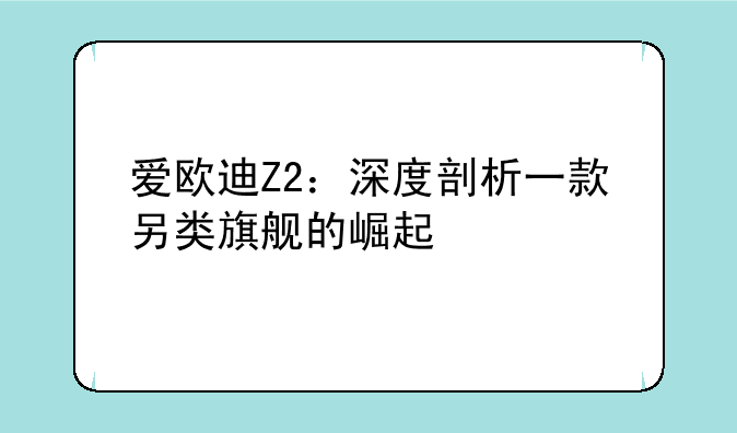爱欧迪Z2：深度剖析一款另类旗舰的崛起