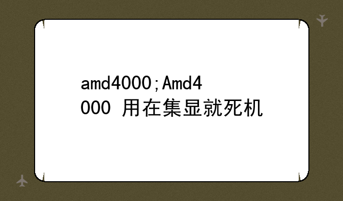amd4000;Amd4000+用在集显就死机