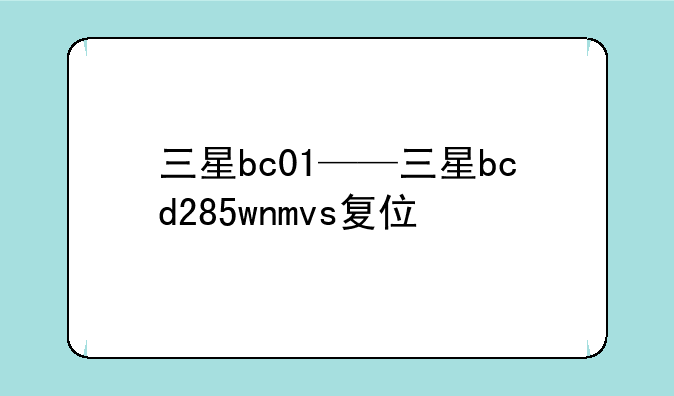 三星bc01——三星bcd285wnmvs复位
